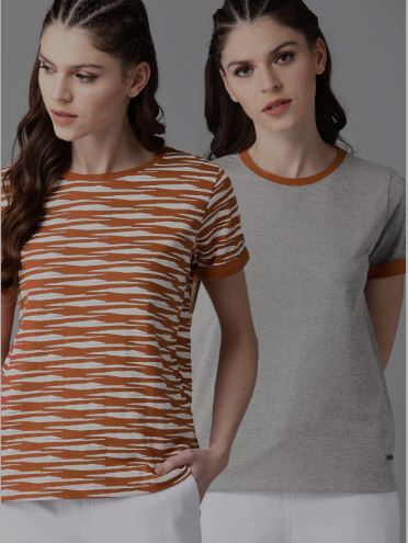 myntra long t shirts for ladies